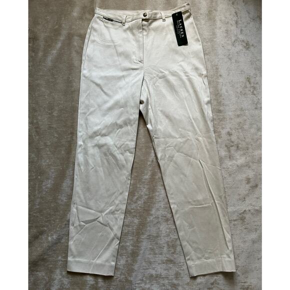 Ralph Lauren Pants Women's Sz 10 Petite Ivory Oyster Derby New Cream Equestrian - Picture 1 of 16